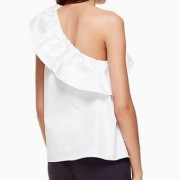 KATE SPADE Poplin One Shoulder Top White Size XXL NEW - Picture 5 of 10
